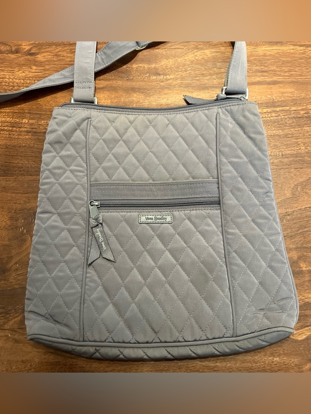 Vera Bradley Light Gray Quilted Crossbody Bag